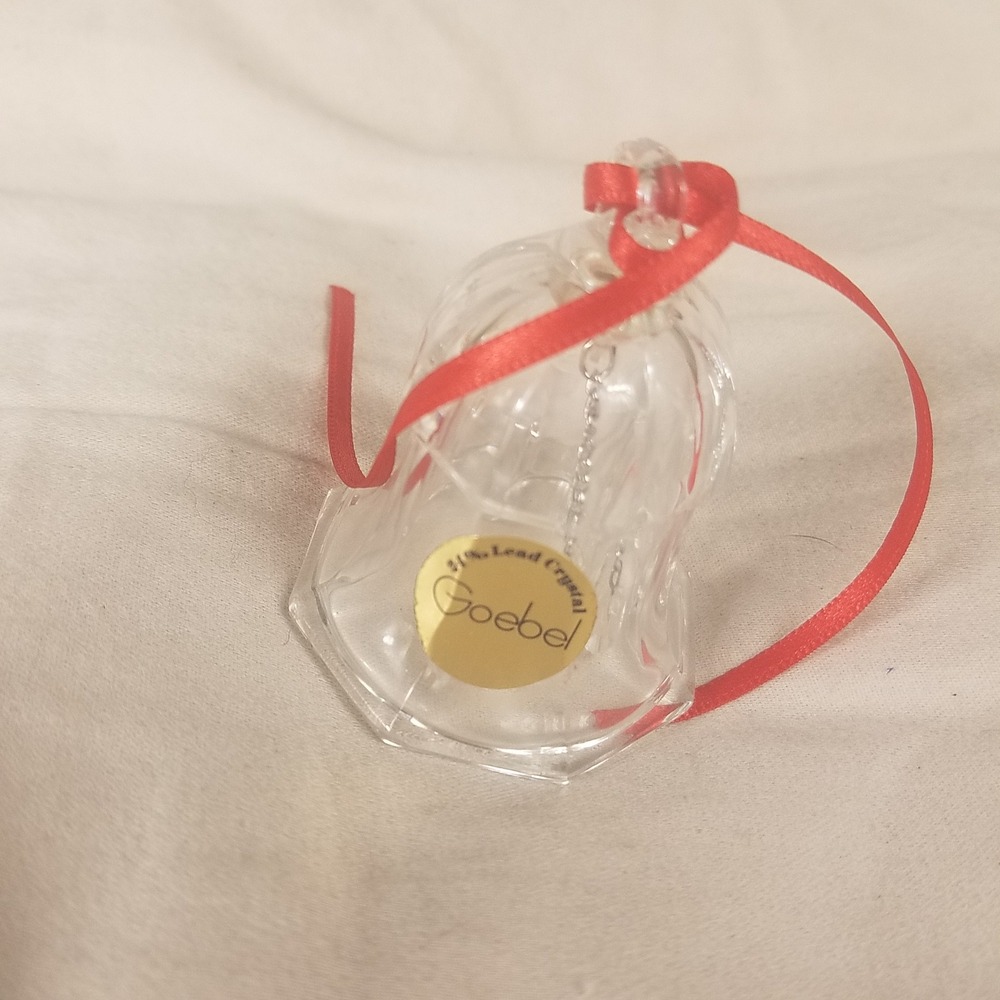 Goebel Crystal Bell Ornament Unisex OS Clear Excellent 24% Lead Crystal Faceted